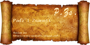 Paál Zsanett névjegykártya
