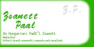 zsanett paal business card